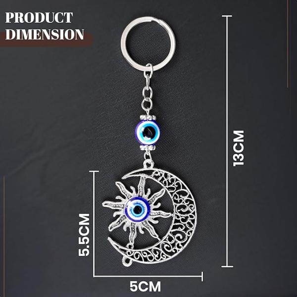 Turkish evil eye keychain with blue nazar symbol protective charm keyring